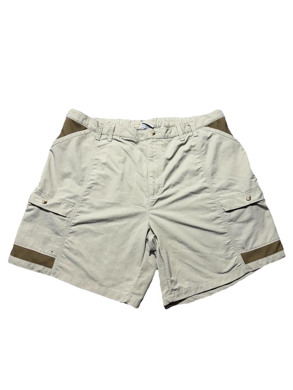 Columbia PFG Fishing Shorts Mens Large Khaki Ripstop Cargo Utility